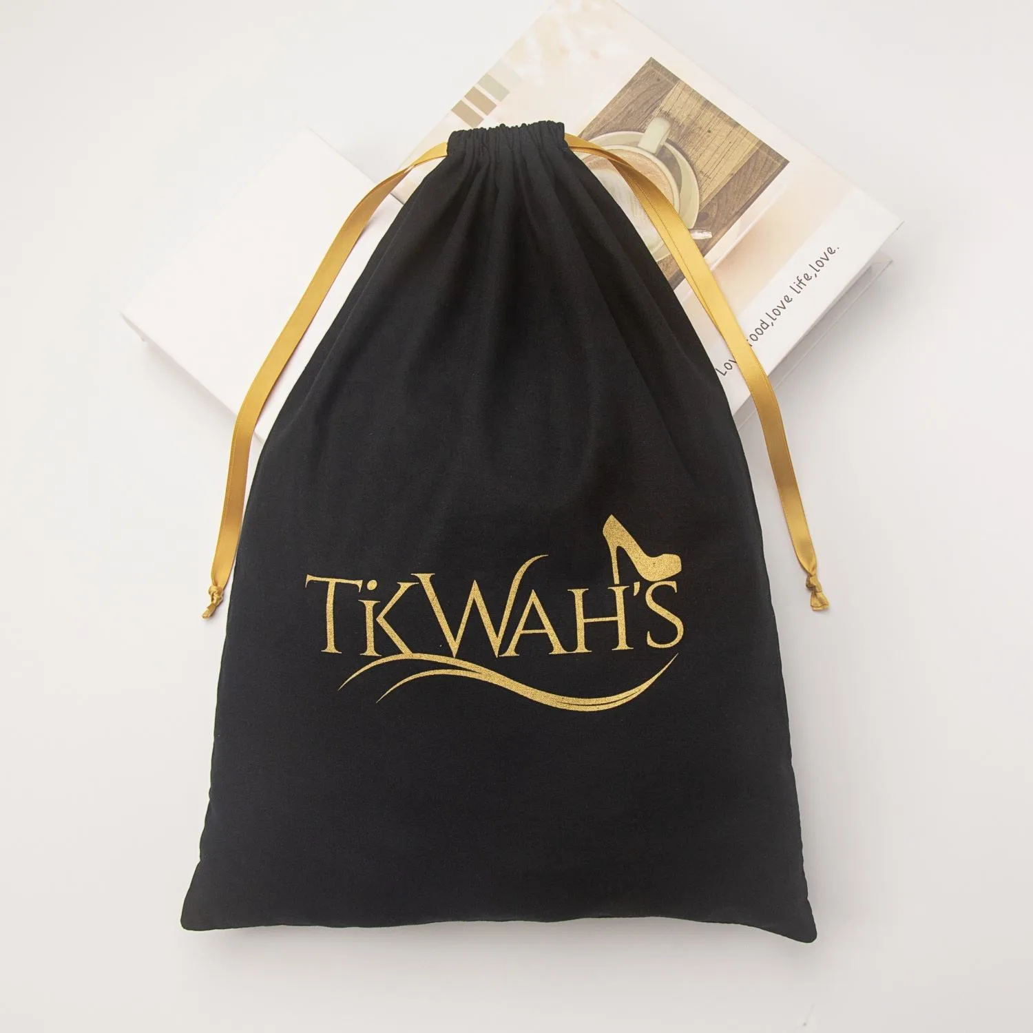 Black Velvet Drawstring Pouch