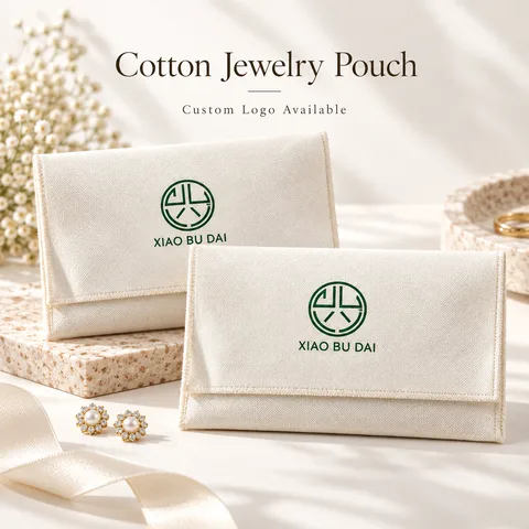 Ivory Fabric Envelope Pouch