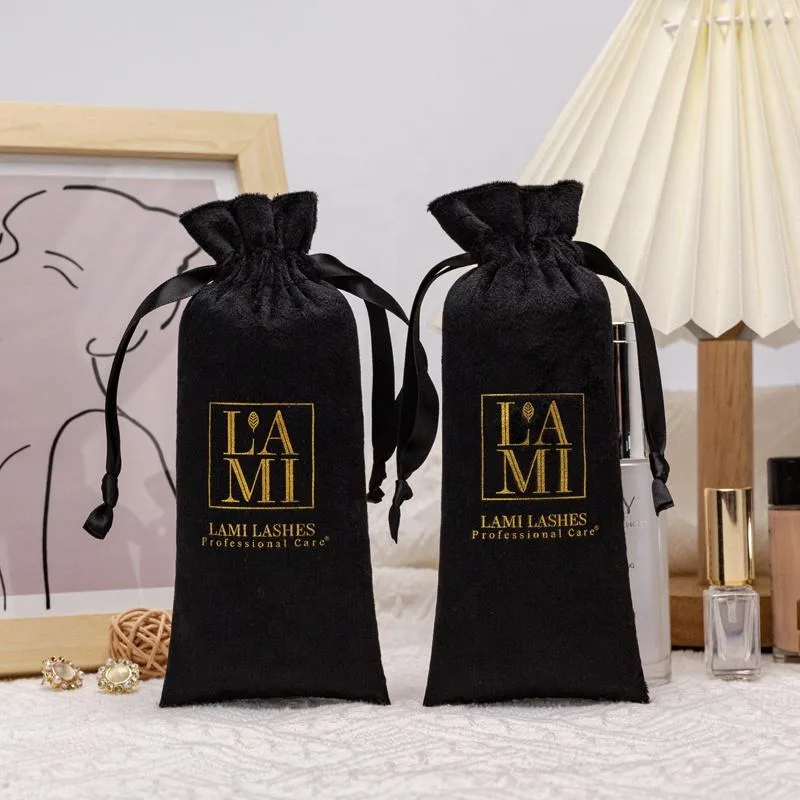 Black Velvet Drawstring Pouch