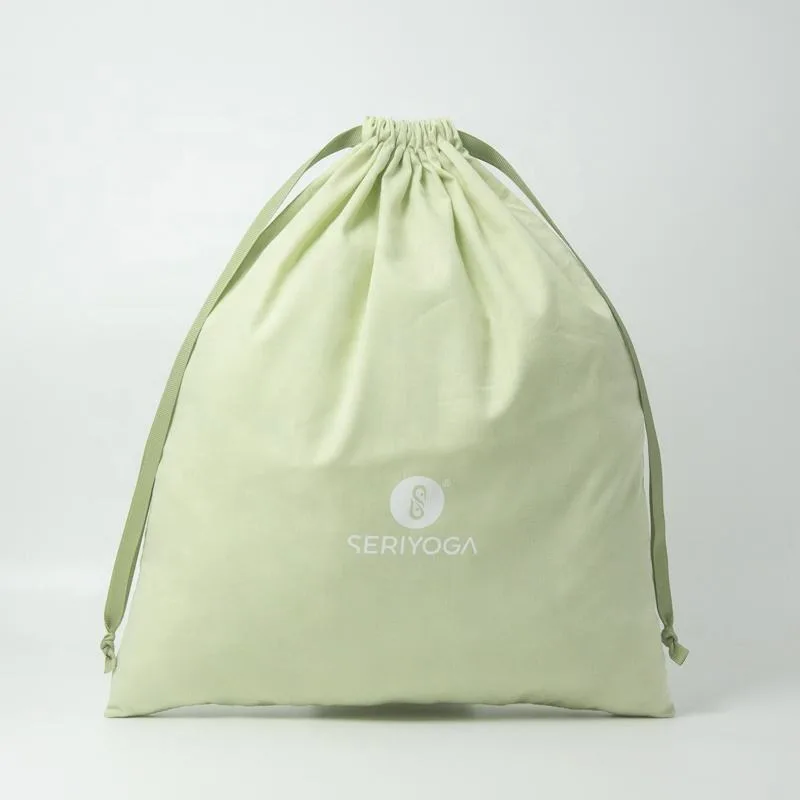Green Cotton Drawstring Pouch