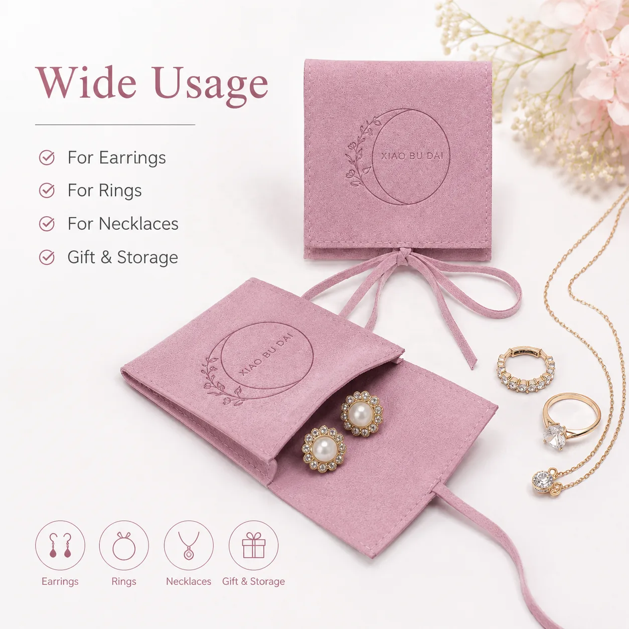 Microfiber Drawstring Pouch
