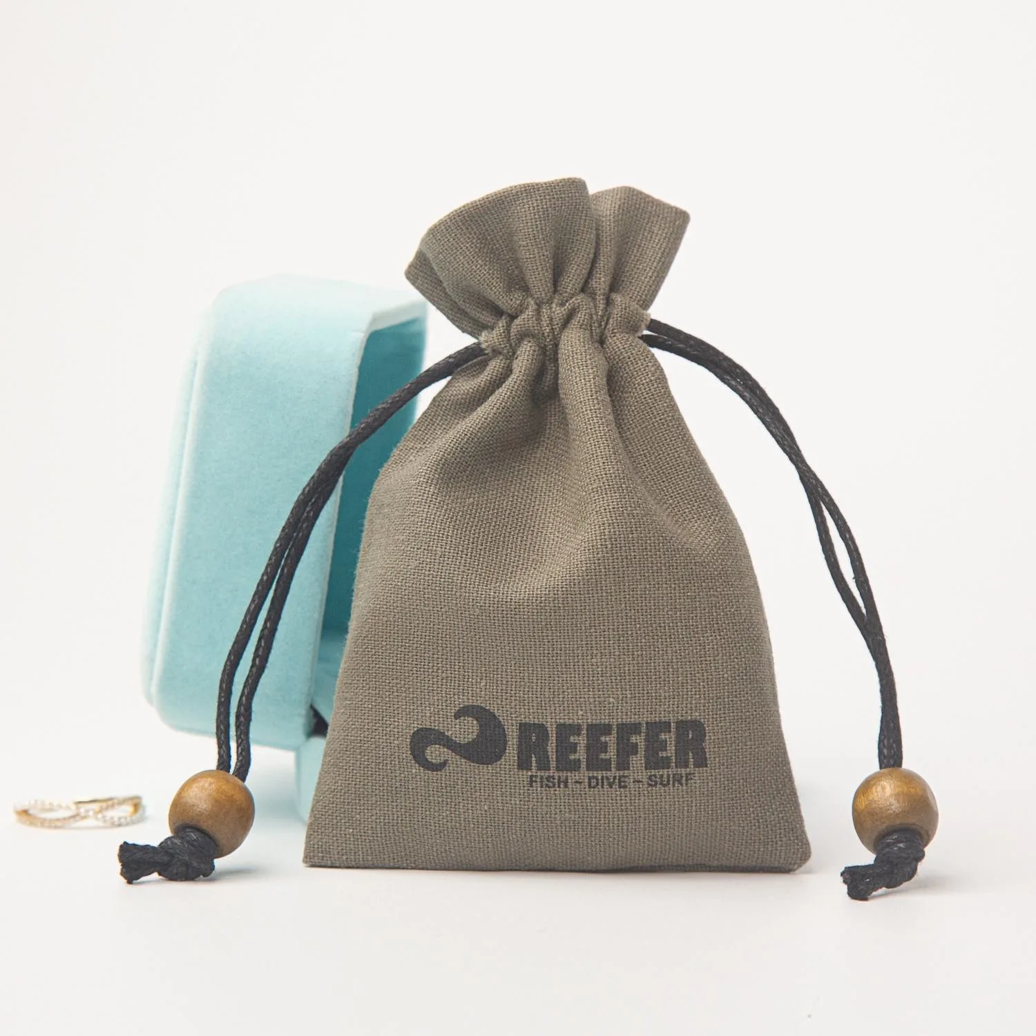 Textured Fabric Drawstring Pouch