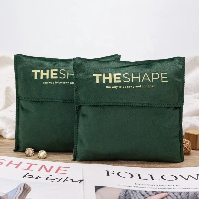 Green Velvet Drawstring Pouch