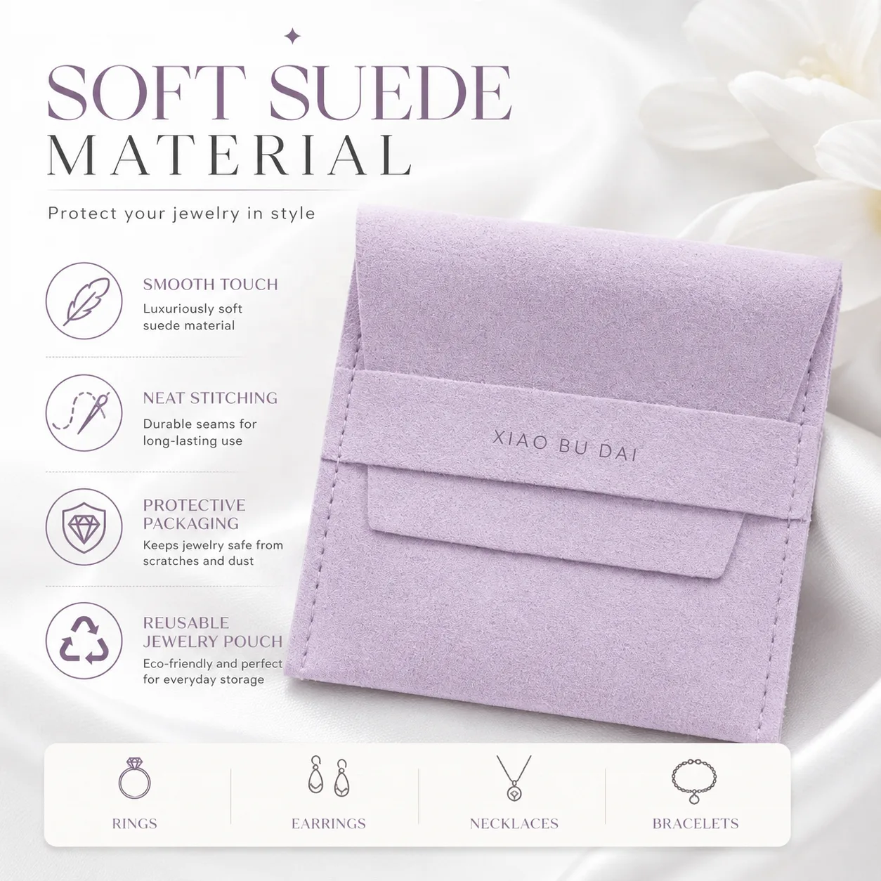 Lavender Microfiber Envelope Pouch