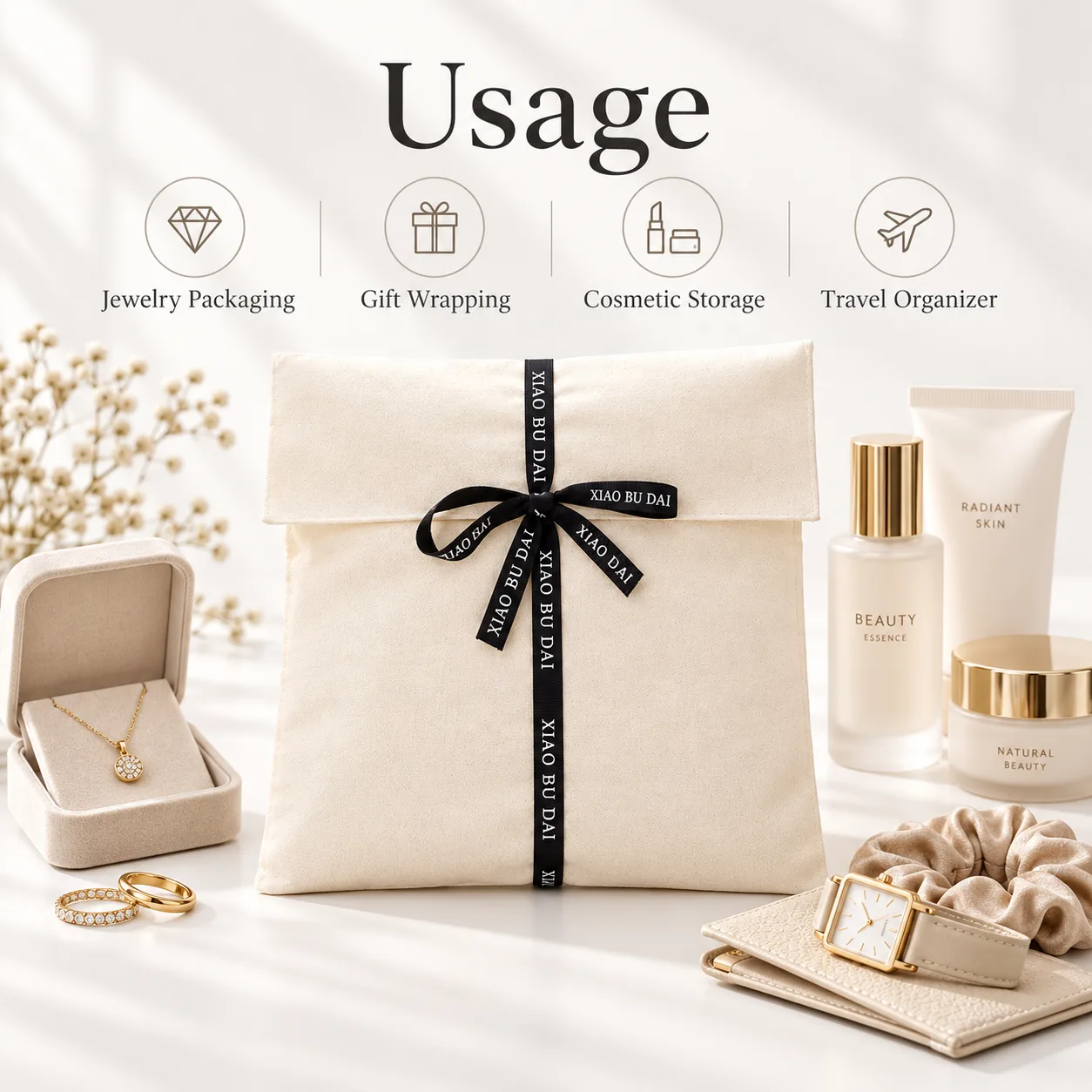 Black Satin Packaging Style