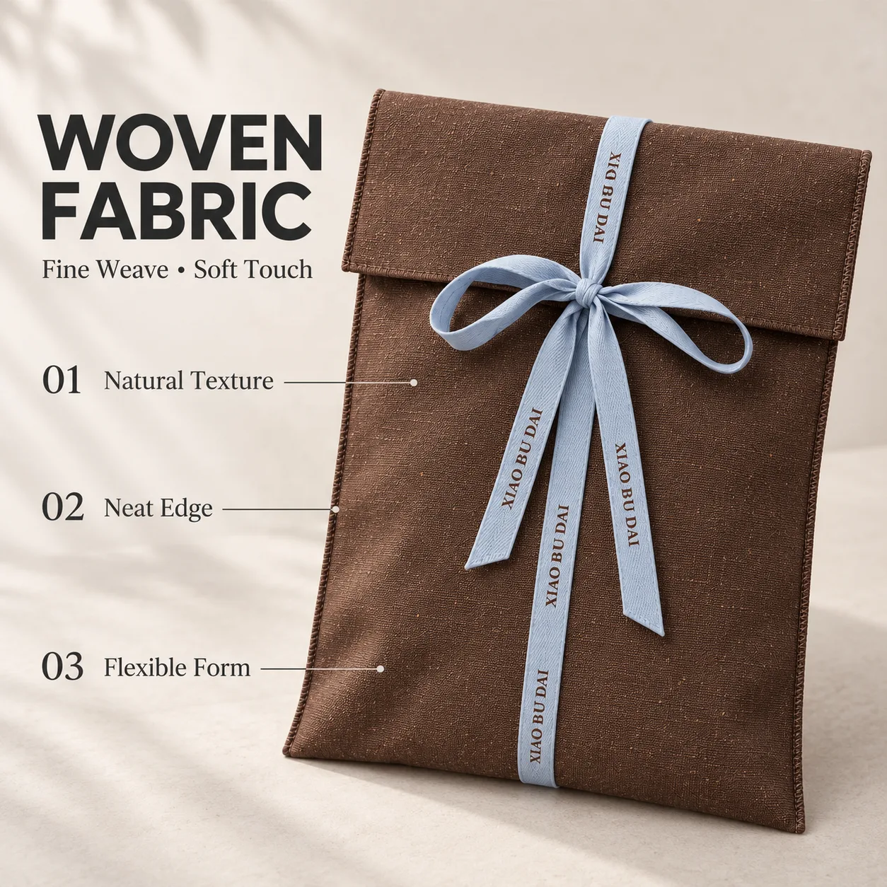 Blue Satin Envelope Pouch