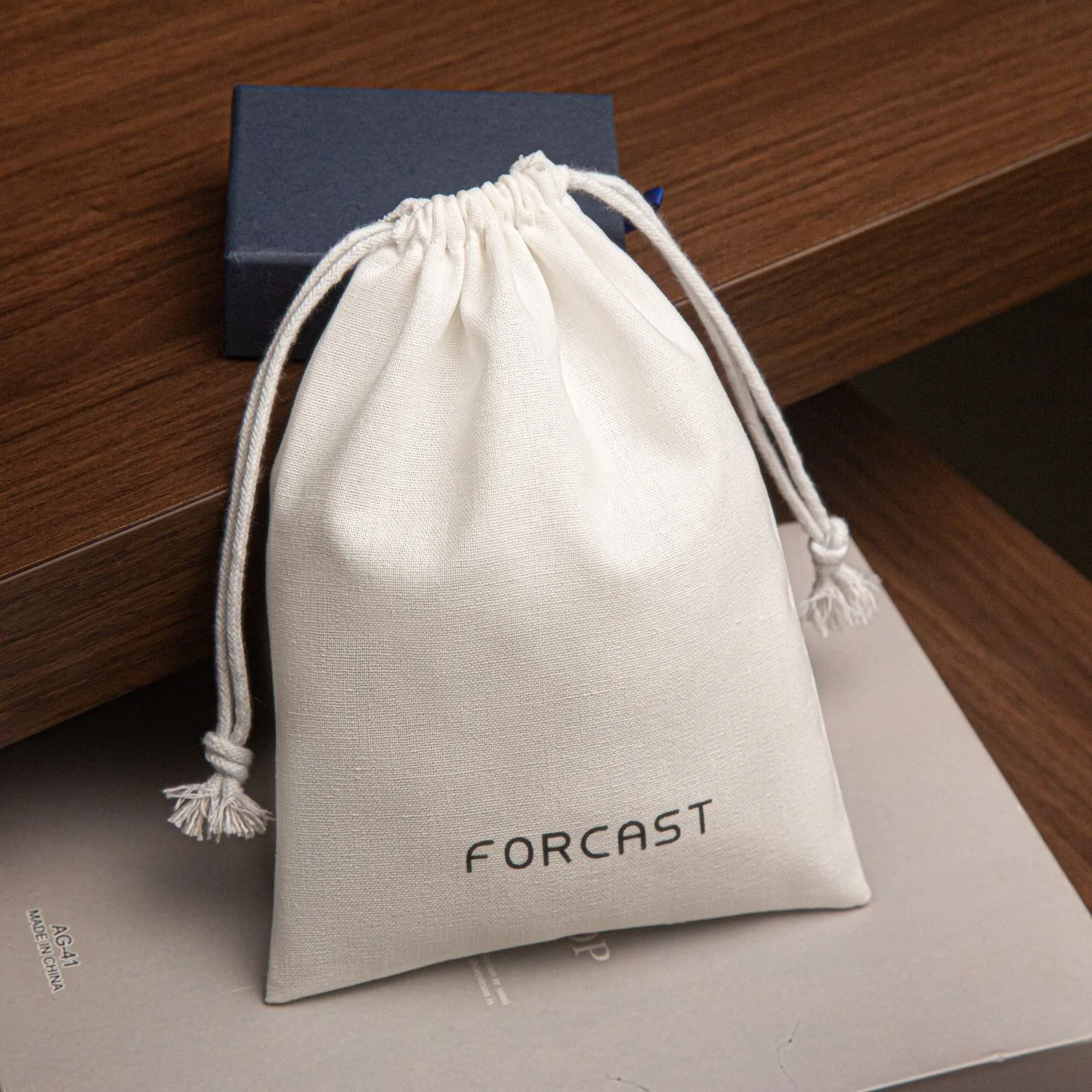 Textured Fabric Drawstring Pouch