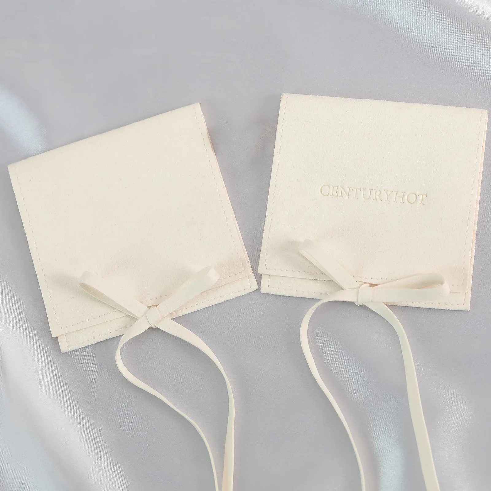 Beige Microfiber Envelope Pouch