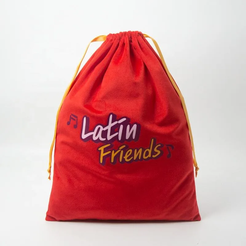 Red Velvet Drawstring Pouch