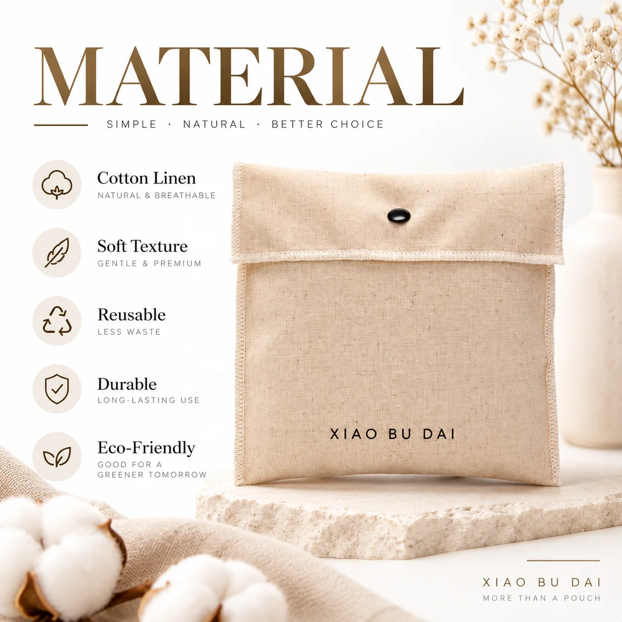 Textured Fabric Envelope Pouch