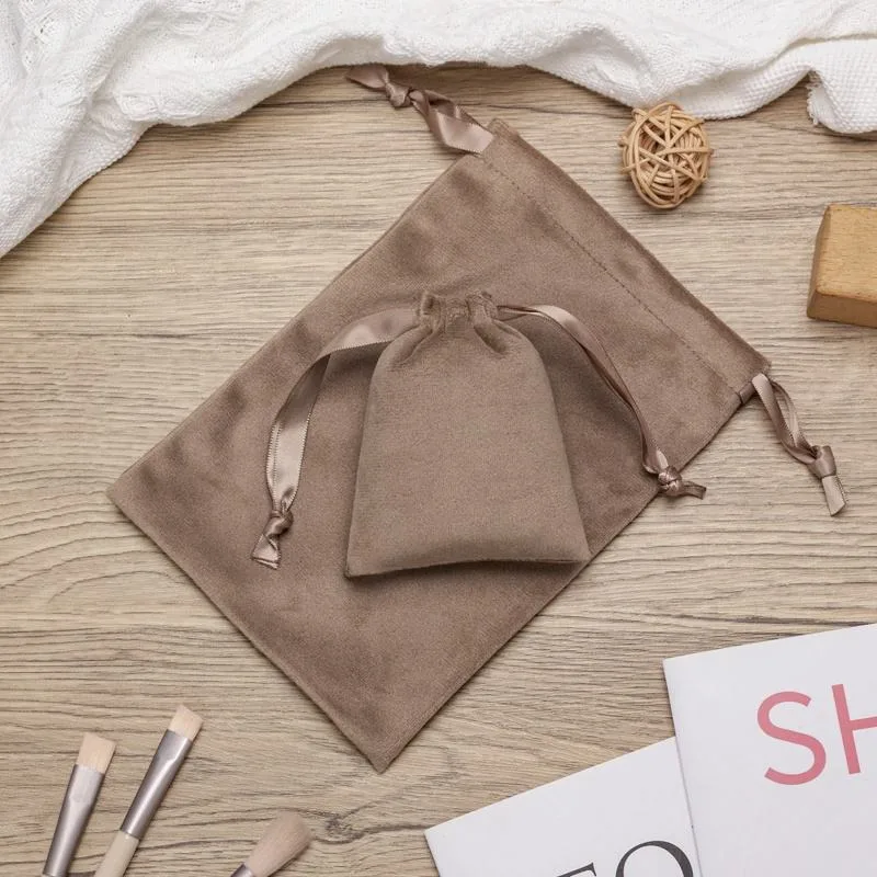 White Velvet Drawstring Pouch