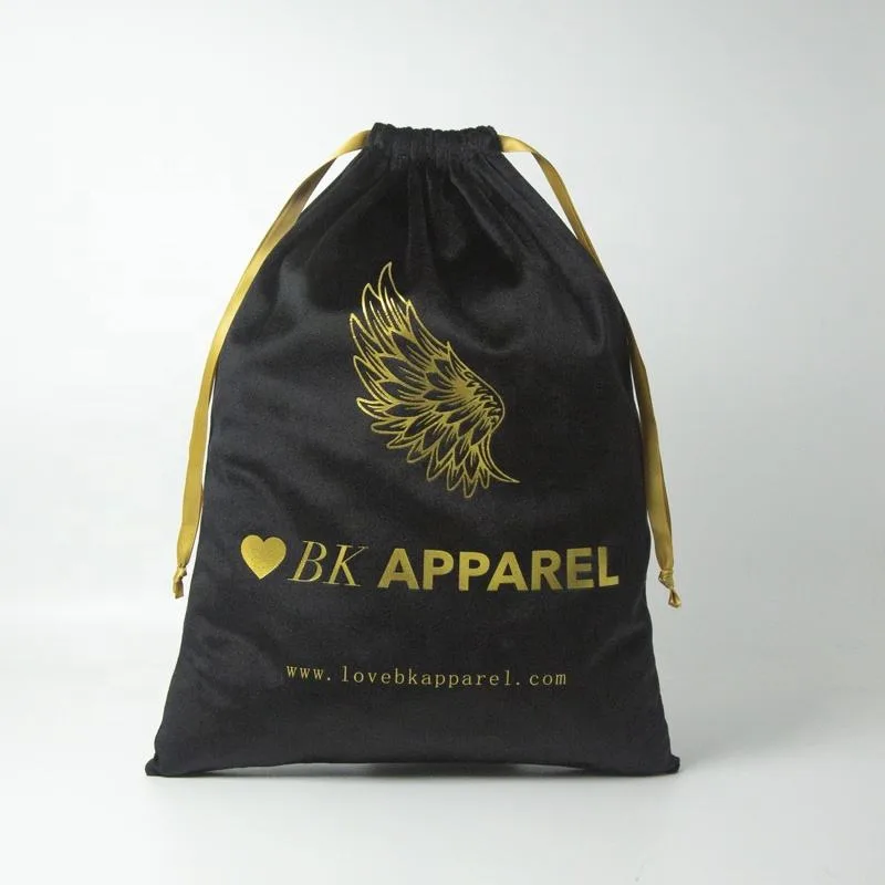 Black Velvet Drawstring Pouch