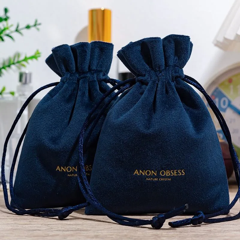 Black Velvet Drawstring Pouch