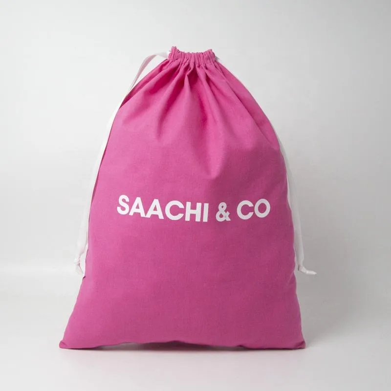 Textured Fabric Drawstring Pouch