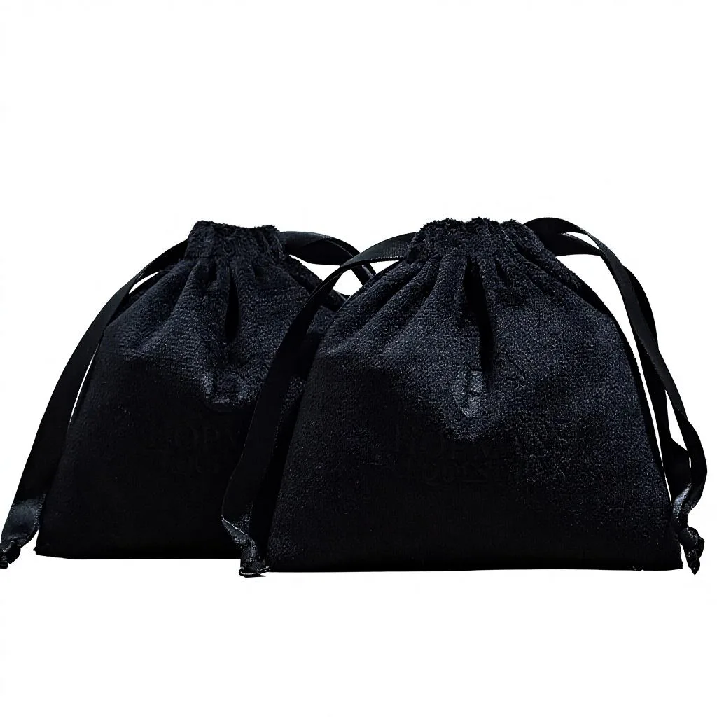 Black Velvet Drawstring Pouch