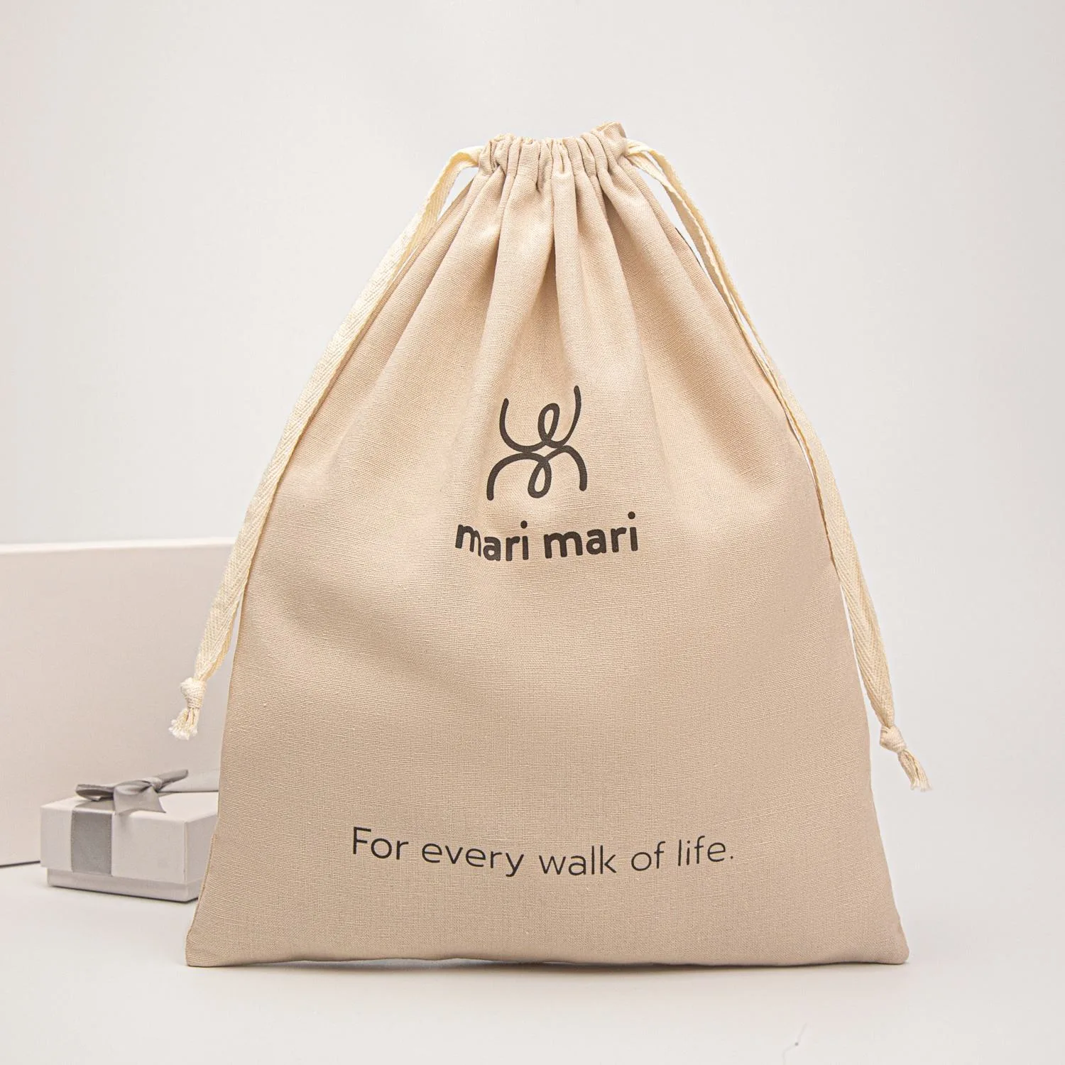 Textured Fabric Drawstring Pouch