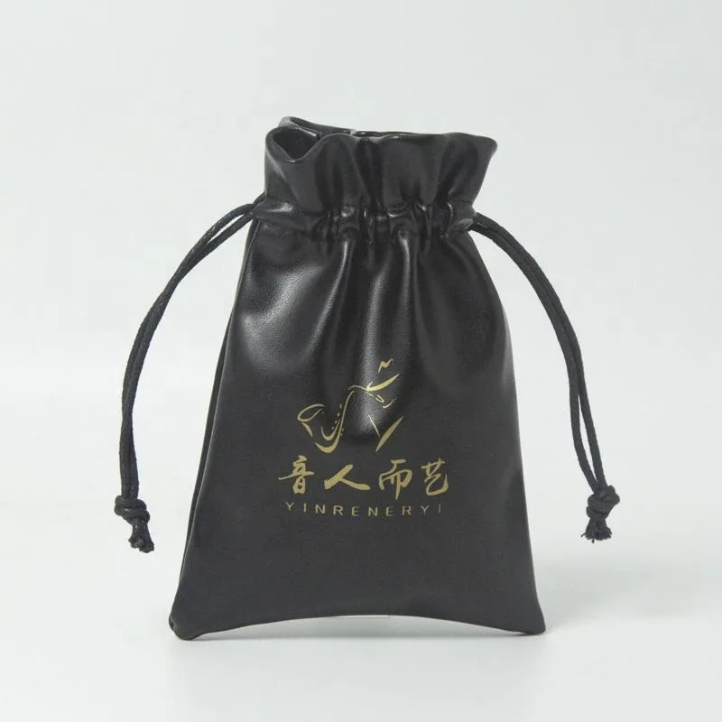 Leather-Look Drawstring Pouch