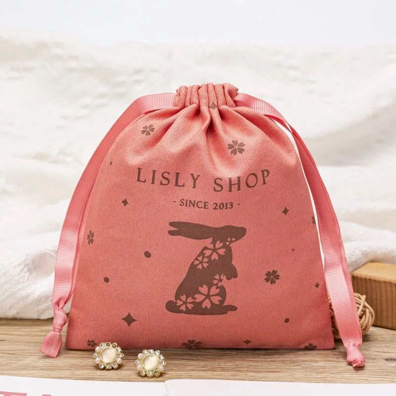 Textured Fabric Drawstring Pouch