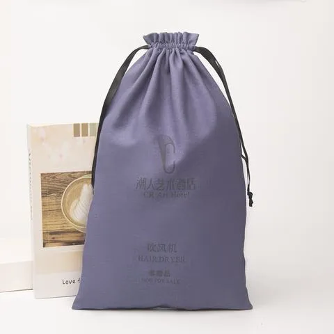 Textured Fabric Drawstring Pouch