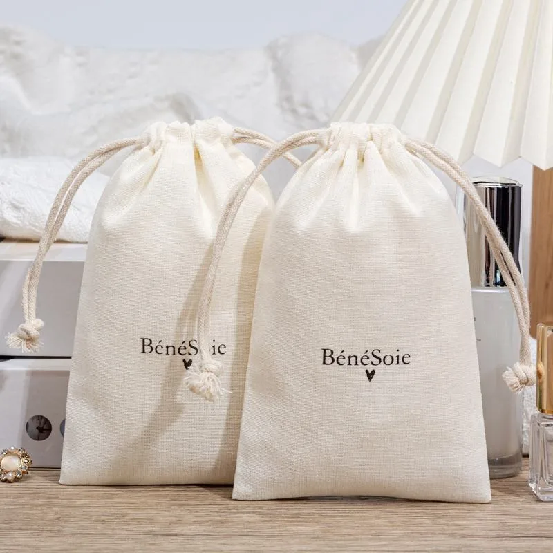 Textured Fabric Drawstring Pouch
