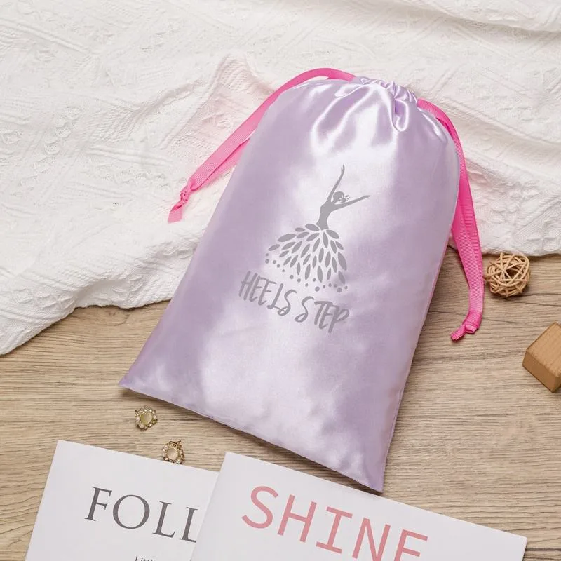 White Satin Drawstring Pouch