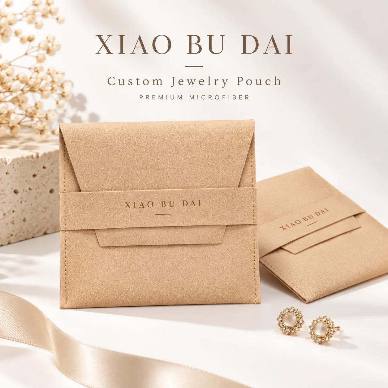 Beige Microfiber Packaging Style