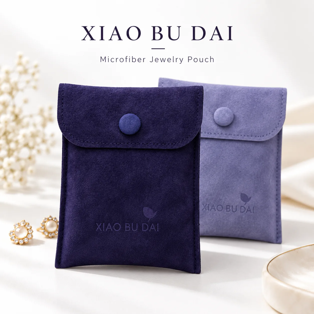 Lavender Microfiber Earring Pouch