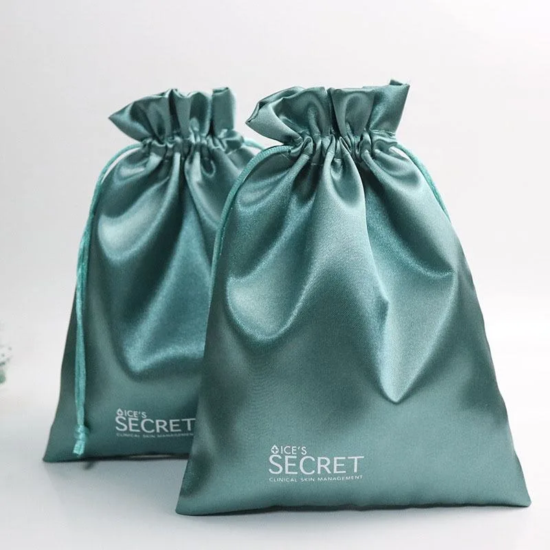 Black Satin Drawstring Pouch