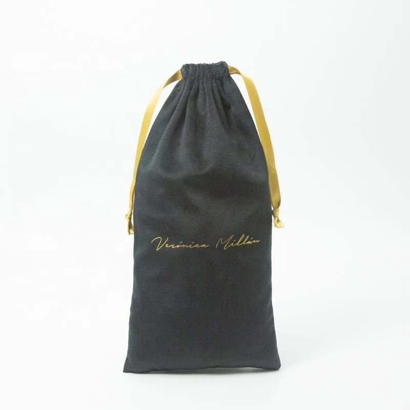 Black Velvet Drawstring Pouch