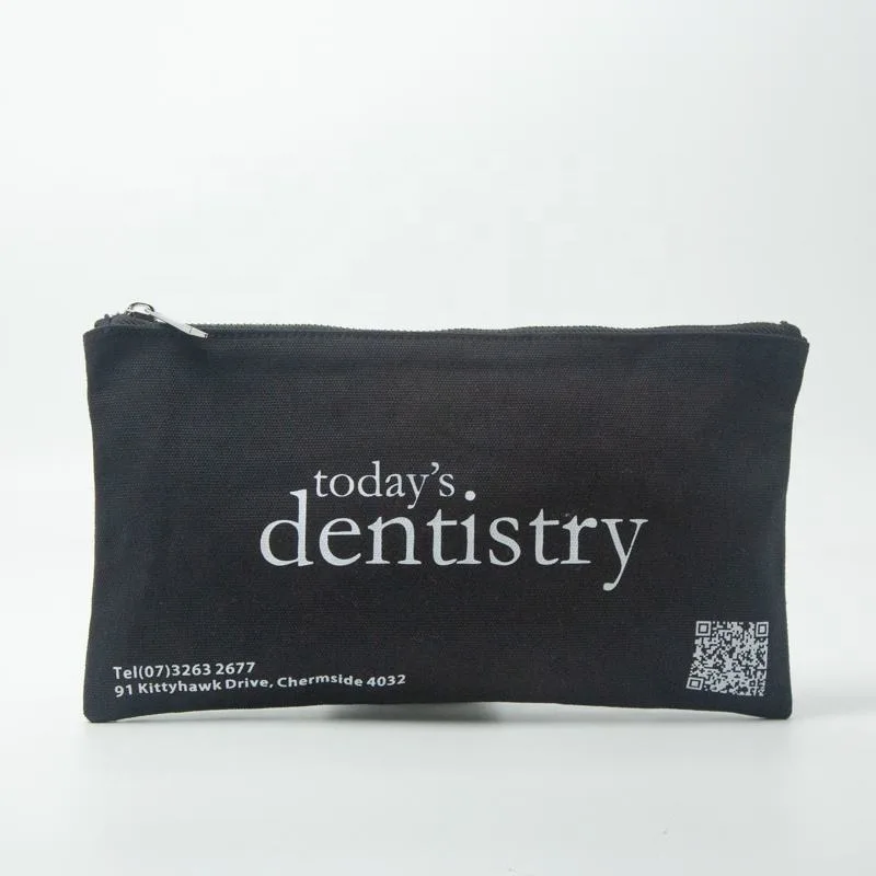 Black Cotton Drawstring Pouch