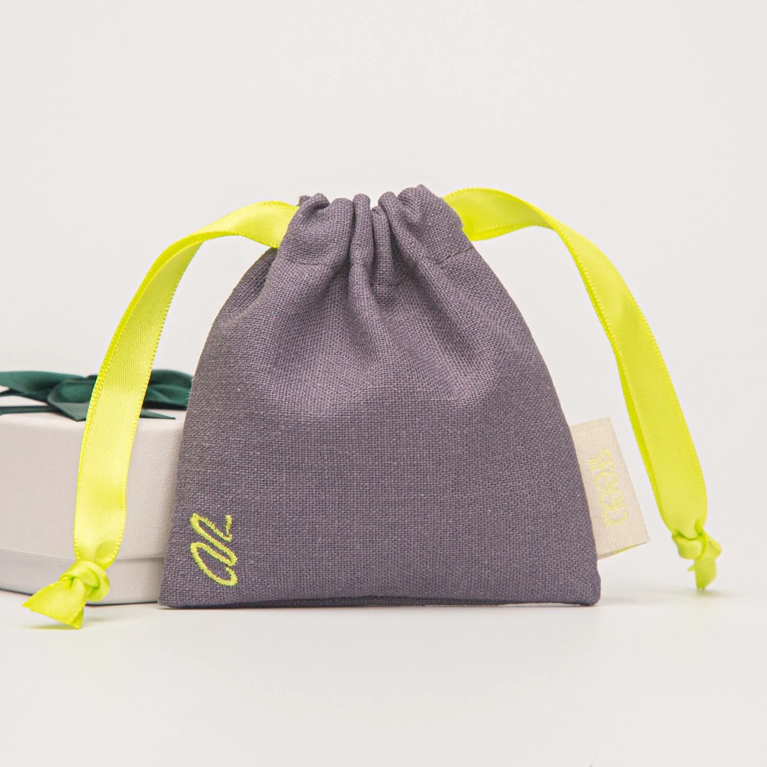 Textured Fabric Drawstring Pouch
