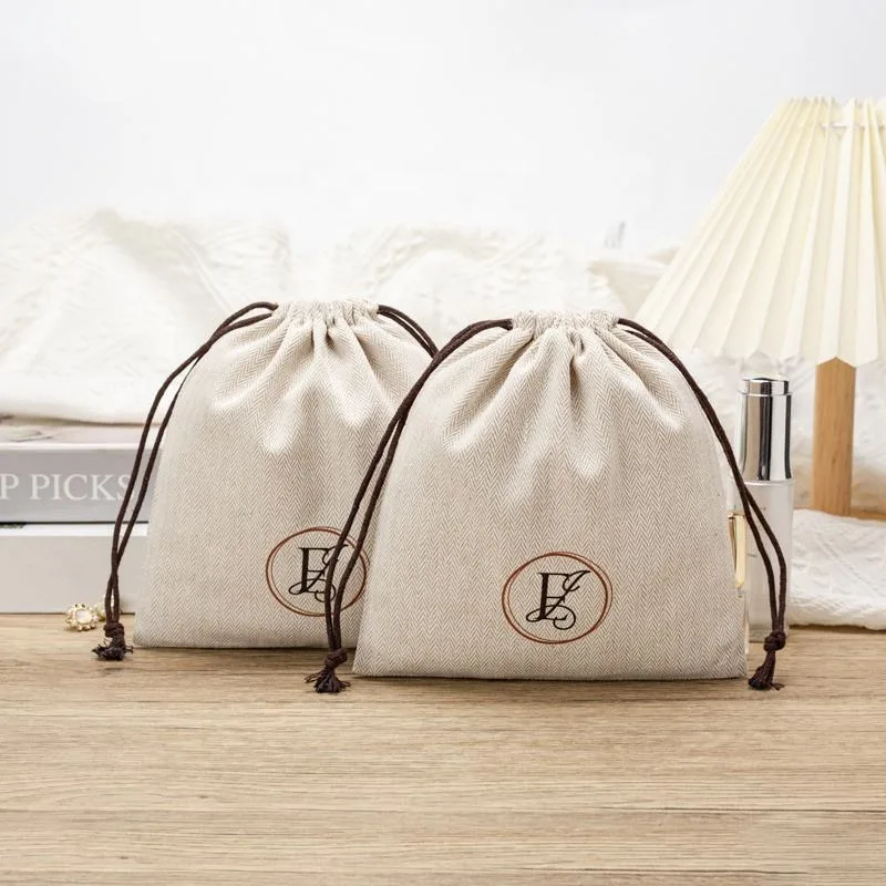 Textured Fabric Drawstring Pouch