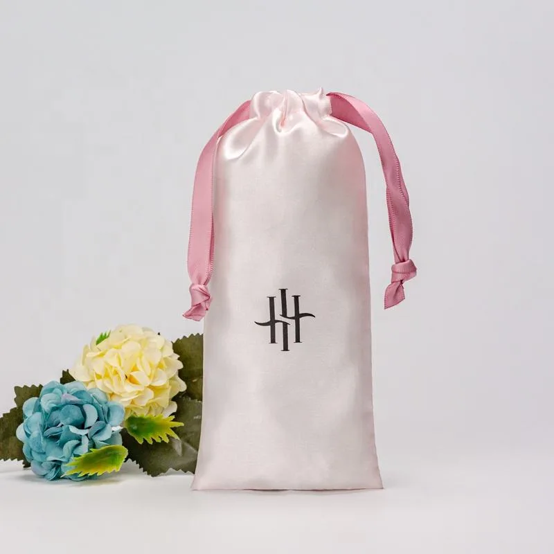 Brown Satin Drawstring Pouch
