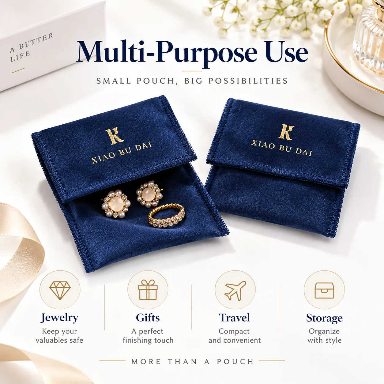 Navy Velvet Packaging Style