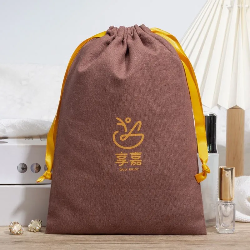 Textured Fabric Drawstring Pouch