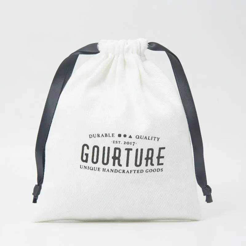 Black Cotton Drawstring Pouch