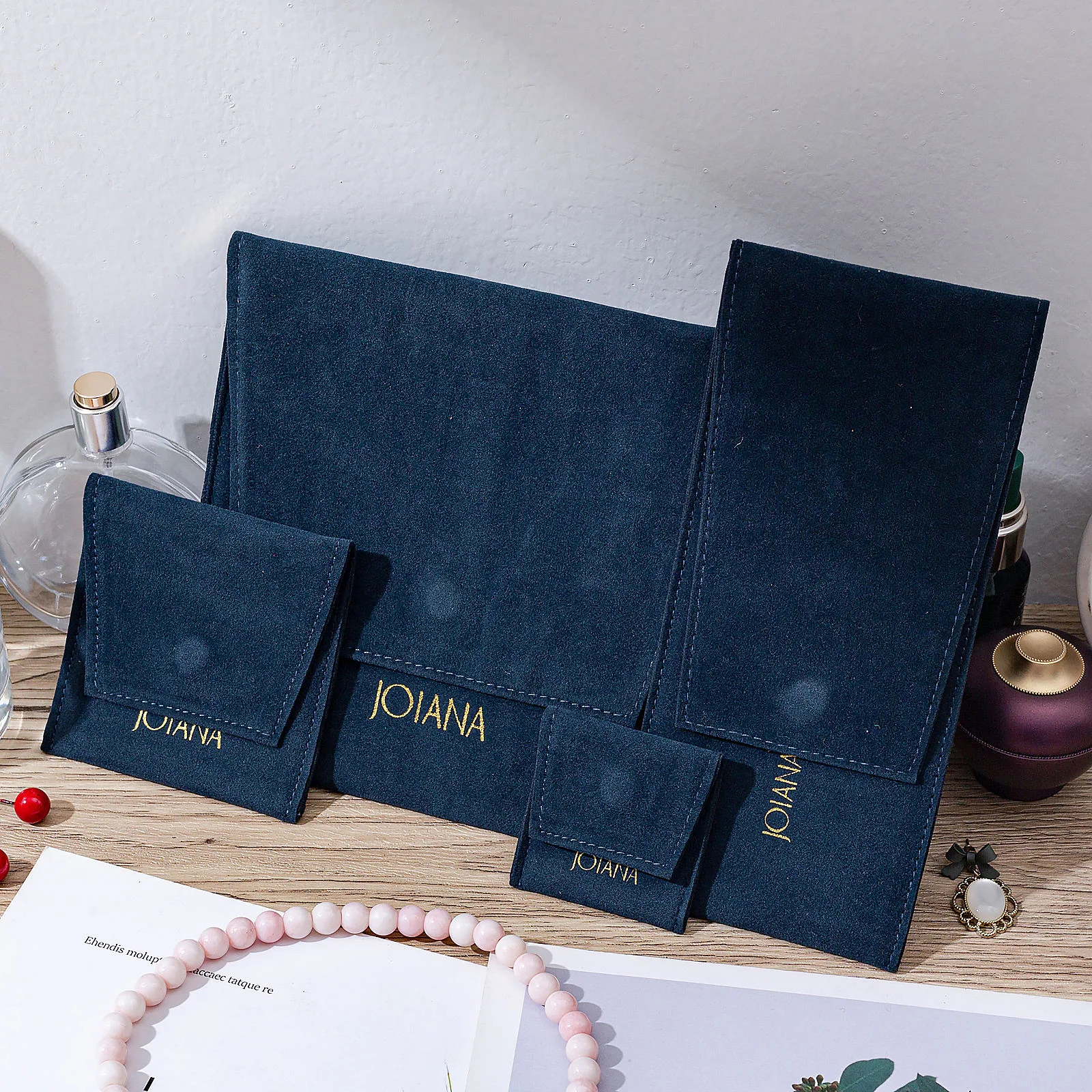 Blue Velvet Envelope Pouch