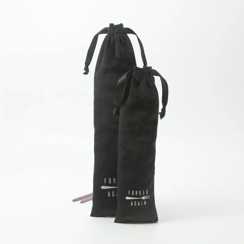 Black Velvet Drawstring Pouch