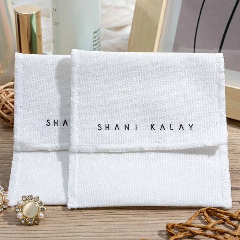 White Fabric Envelope Pouch