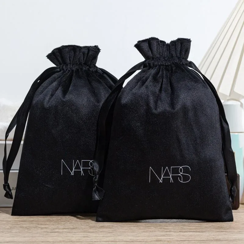 Green Velvet Drawstring Pouch