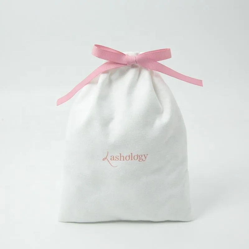 White Velvet Drawstring Pouch