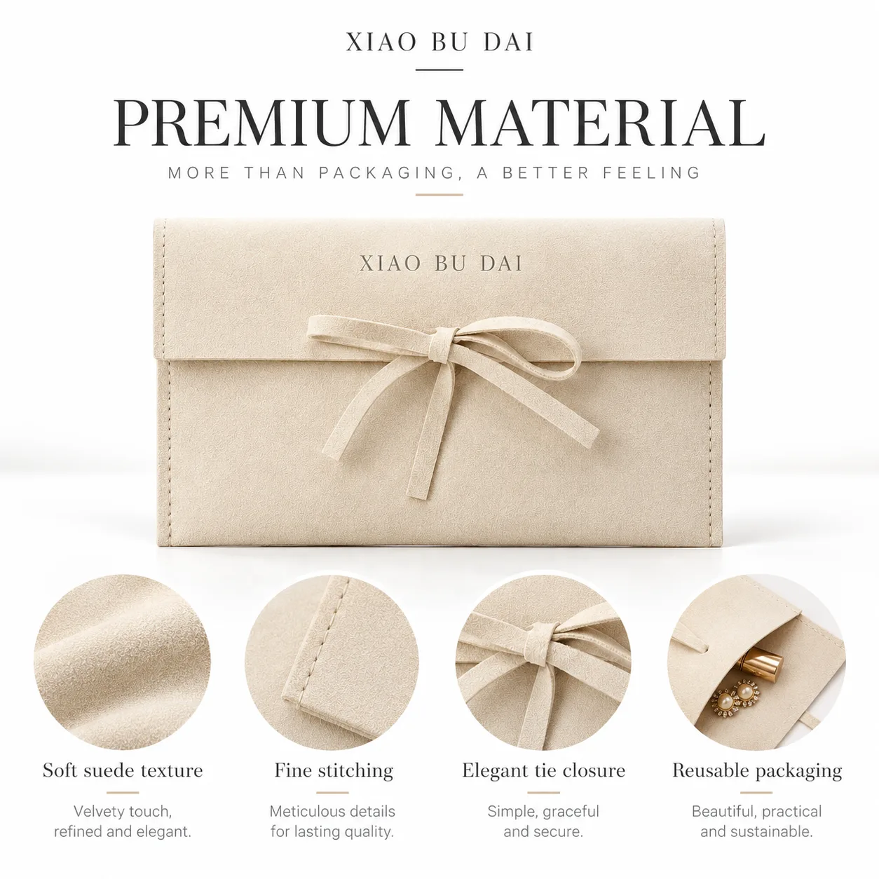 Beige Microfiber Packaging Style
