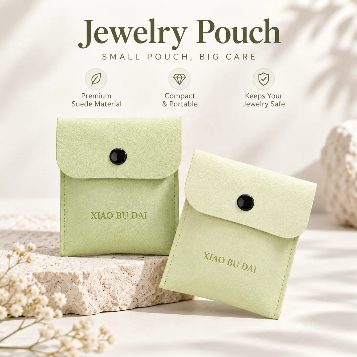 Sage Green Microfiber Envelope Pouch