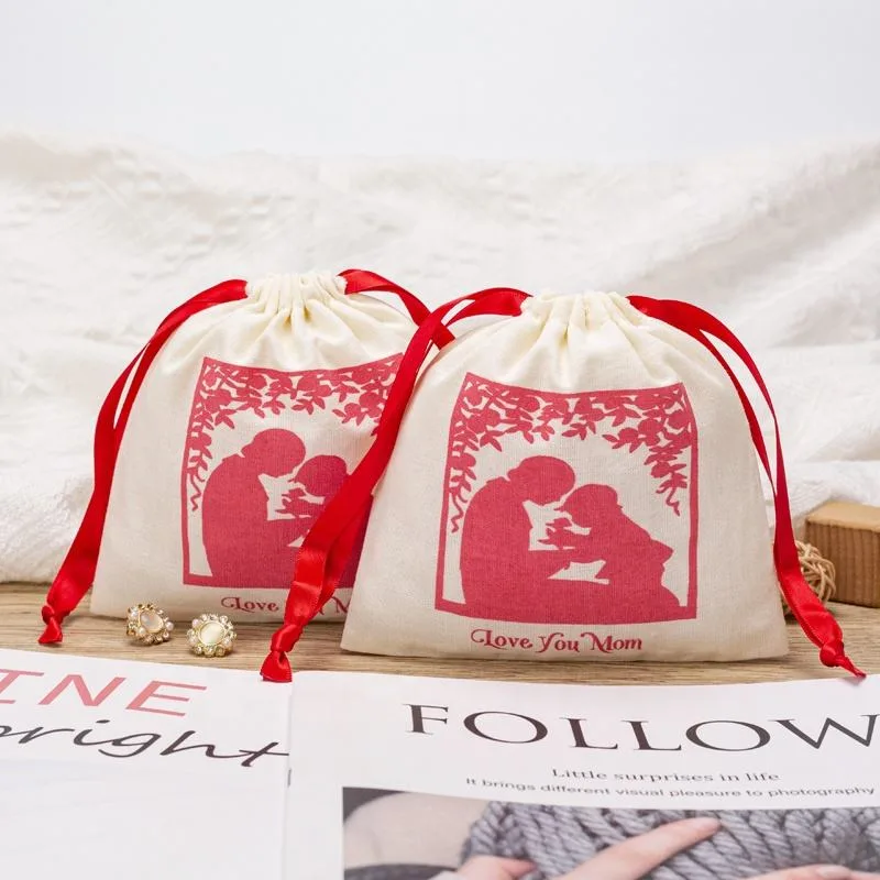 Textured Fabric Drawstring Pouch