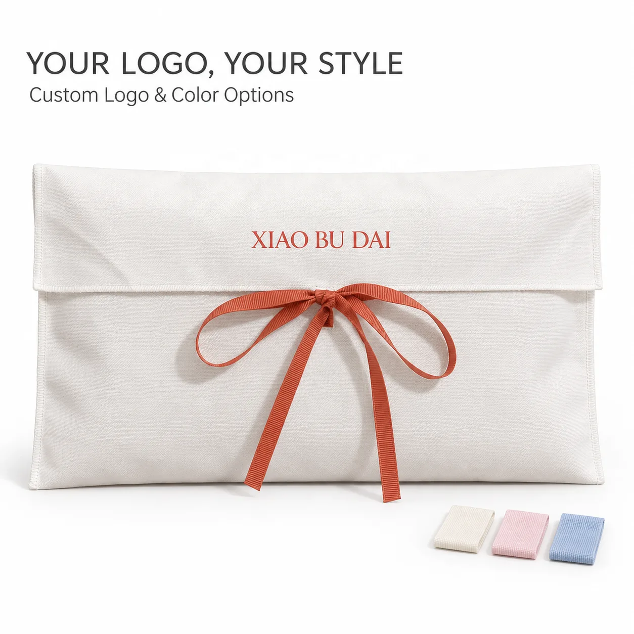 Ivory Fabric Envelope Pouch
