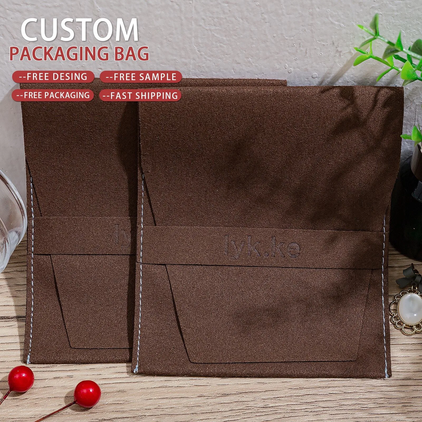 Brown Microfiber Envelope Pouch