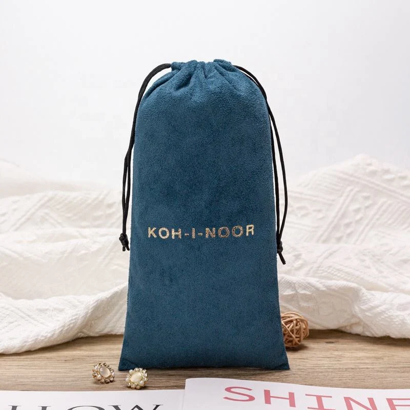 Blue Microfiber Drawstring Pouch — image 2