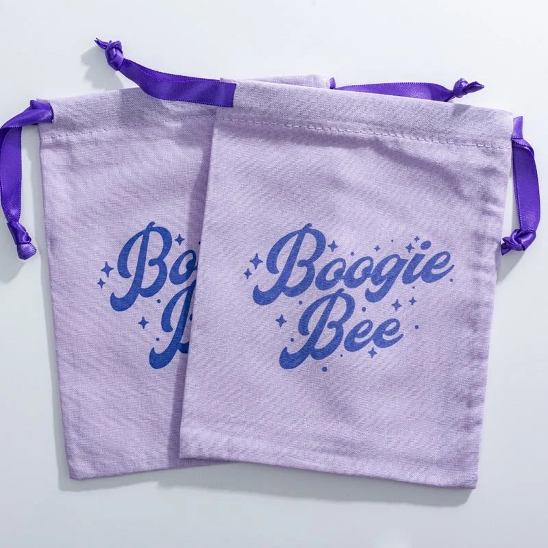 White Fabric Drawstring Pouch — image 6