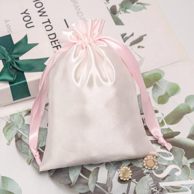 Black Satin Drawstring Pouch — image 5