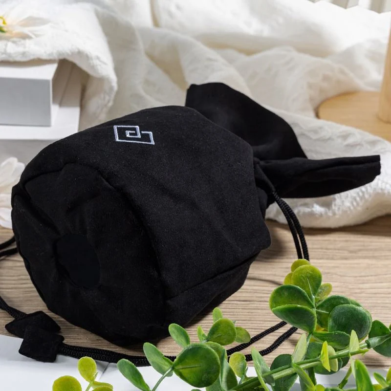 Black Microfiber Drawstring Pouch — image 3
